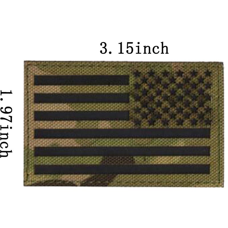 ODSP Reflective US USA American Flag Patch, Infrared Reflectivity Tactica Patches with Hook and Loop Fastener Backingm 3.15 x 1.97 inch, Bundle of 2 Pieces - Image 3